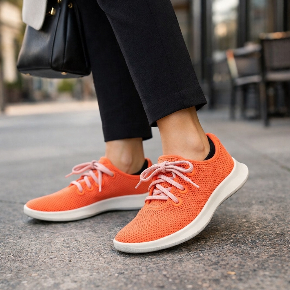 Allbirds Vibrant Orange Tree Runners Sneakers Lightweight Breathable Comfort